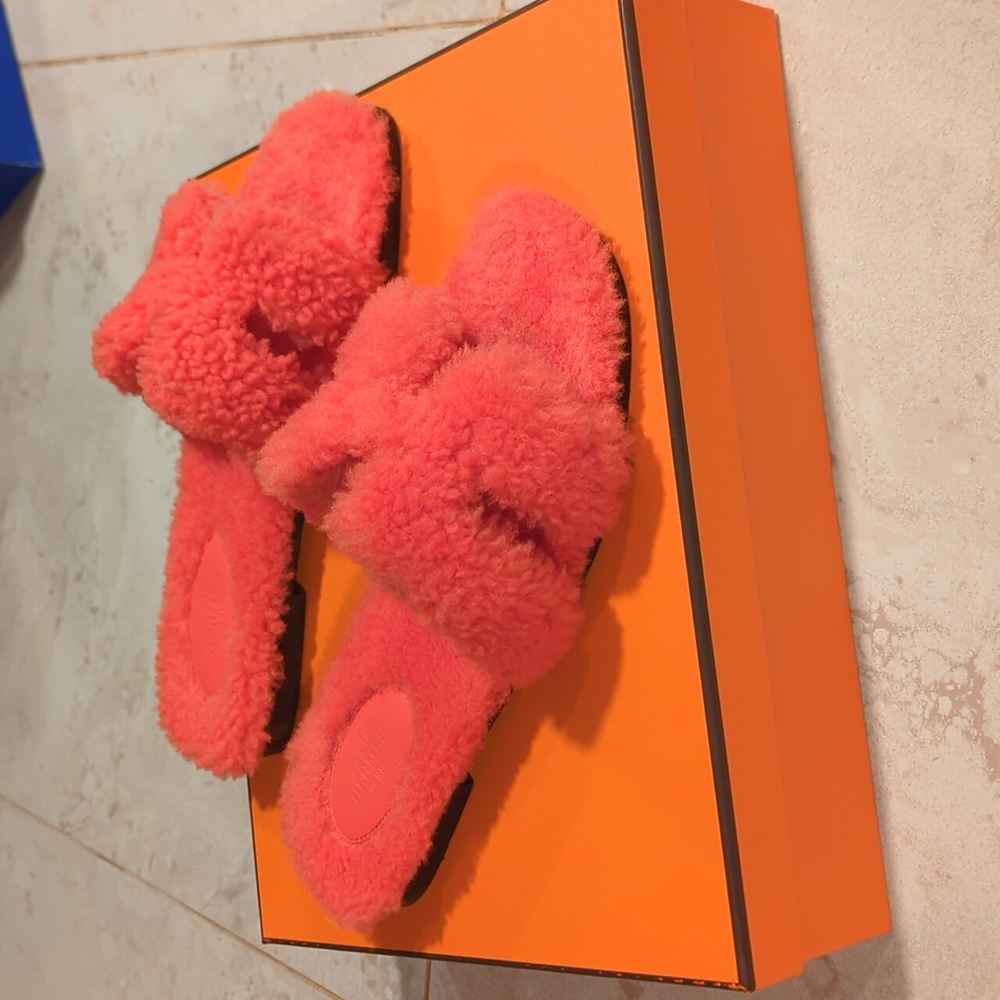 Hermes woolskin Oran Sandal